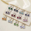 Fragrant Fourleaf Clover Earrings Copper Zircon Glass Geometric Fashion Electroplating