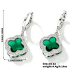 Fragrant Fourleaf Clover Earrings Copper Zircon Glass Geometric Fashion Electroplating