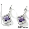 Fragrant Fourleaf Clover Earrings Copper Zircon Glass Geometric Fashion Electroplating