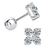 Fragrant Style Classic Fourleaf Clover Women's Earrings Moissanite S925 Sterling Silver 18K Gold Plated