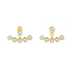 Freely Adjustable Threehole Design Zircon Inlaid Titanium Steel Earrings With Geometric Pattern And 18K Real Gold Plated