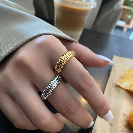 French Croissant Geometric Design Opening Adjustable Index Finger Ring