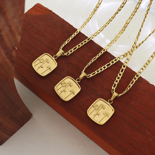 Wholesale Jewelry French Style Geometric 304 Stainless Steel 18K Gold Plated Plating Necklace