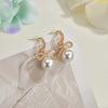 French Retro Bow Pearl Earrings