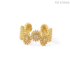 French Retro Daisy Open Ring For Women Copper Electroplated Floral Pattern Adjustable Fashion Ring
