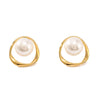 French Retro Design Pearl Ring Style Stainless Steel Earrings For Women With 18K Vacuum Plating In Furnace And Geometric Styling