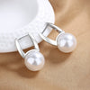 French Retro Imitation Pearl Women's Earrings With U Shaped Design Set With Pearls