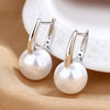 French Retro Imitation Pearl Women's Earrings With U Shaped Design Set With Pearls