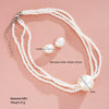 French Retro Stacking Style Multi Layered Imitation Pearl Earrings Necklace Set For Women With Electroplating