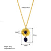French Retro Titanium Steel Necklace With Natural Stone Inlaid Stainless Steel Clavicle Chain Gold Plated Non Fading Jewelry