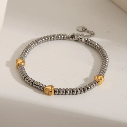 French Style Classic Style Commute Four Leaf Clover Tree Heart Shape 304 Stainless Steel 18K Gold Plated Zircon Bracelets In Bulk