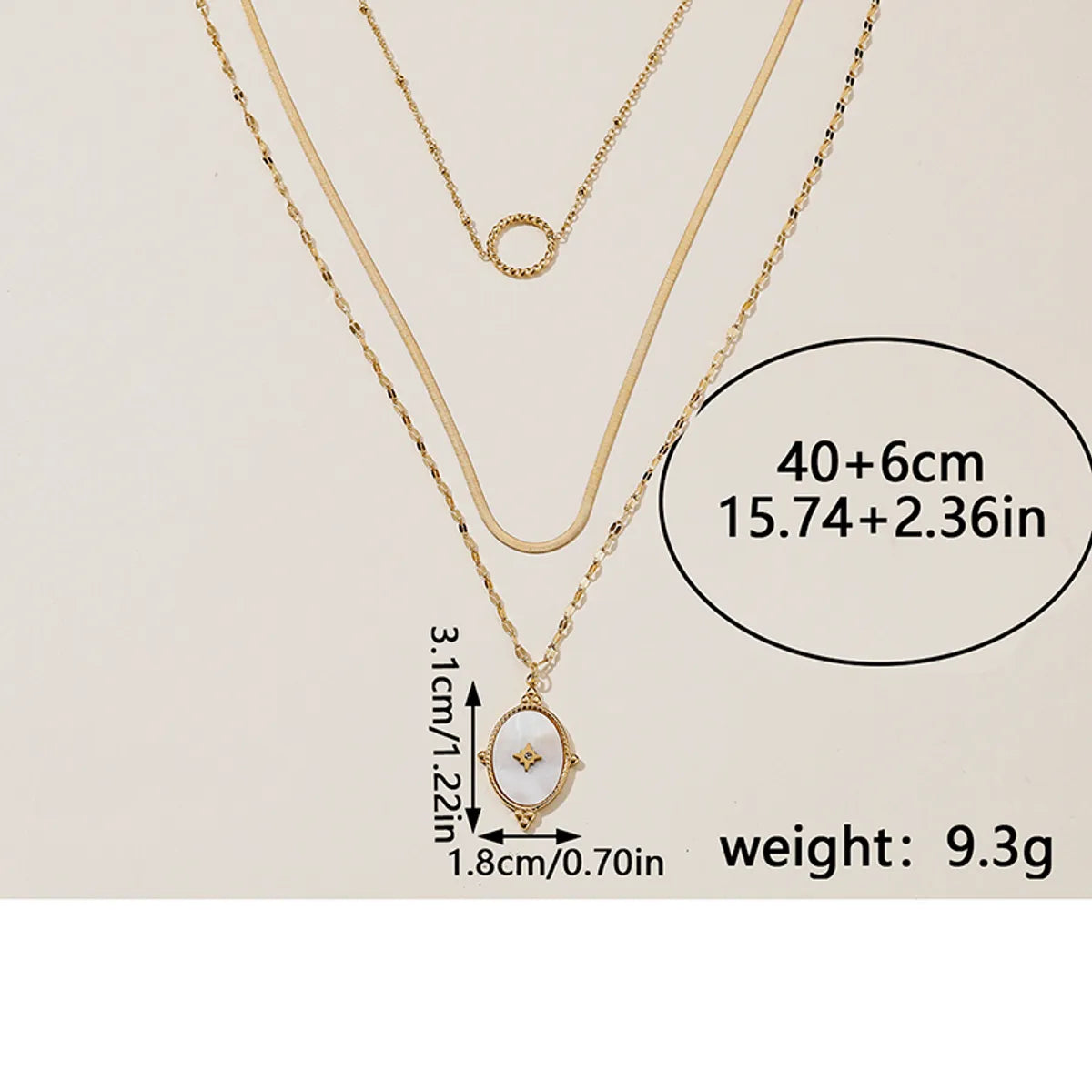 French Style Cross Rhombus Stainless Steel Patchwork Plating Inlay White Shell Double Layer Necklaces