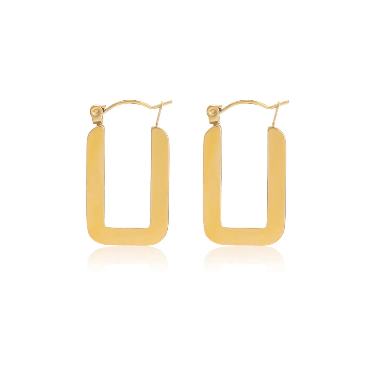 1 Pair Ig Style Simple Style Solid Color Plating Stainless Steel Gold Plated Earrings