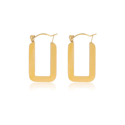 1 Pair Ig Style Simple Style Solid Color Plating Stainless Steel Gold Plated Earrings