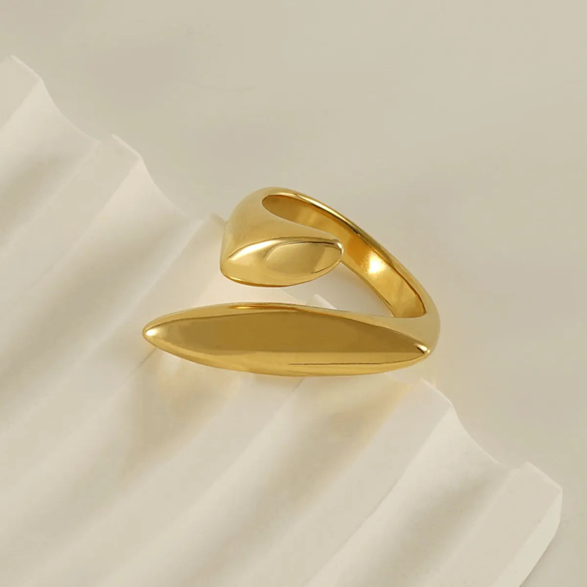 French Style Leaf Stainless Steel Plating 18k Gold Plated Rings