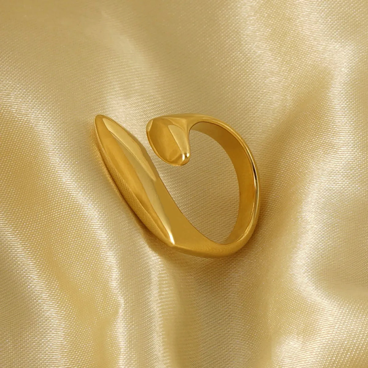 French Style Leaf Stainless Steel Plating 18k Gold Plated Rings