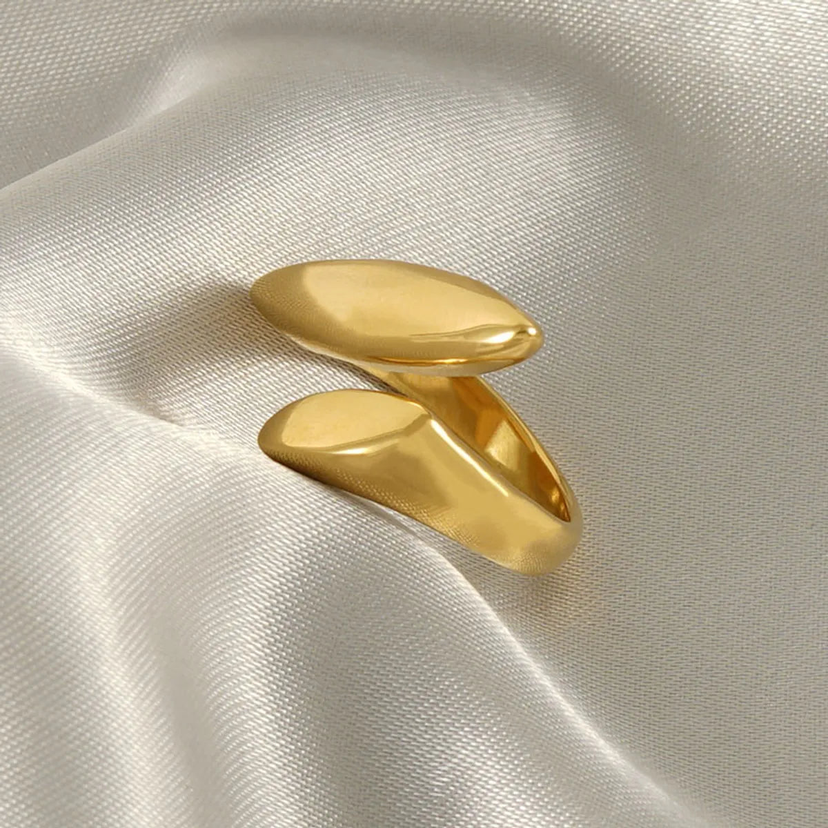 French Style Leaf Stainless Steel Plating 18k Gold Plated Rings