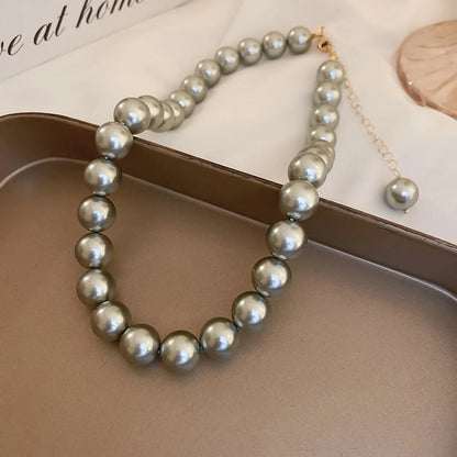 French Style Round Pearl Plating Women'S Necklace