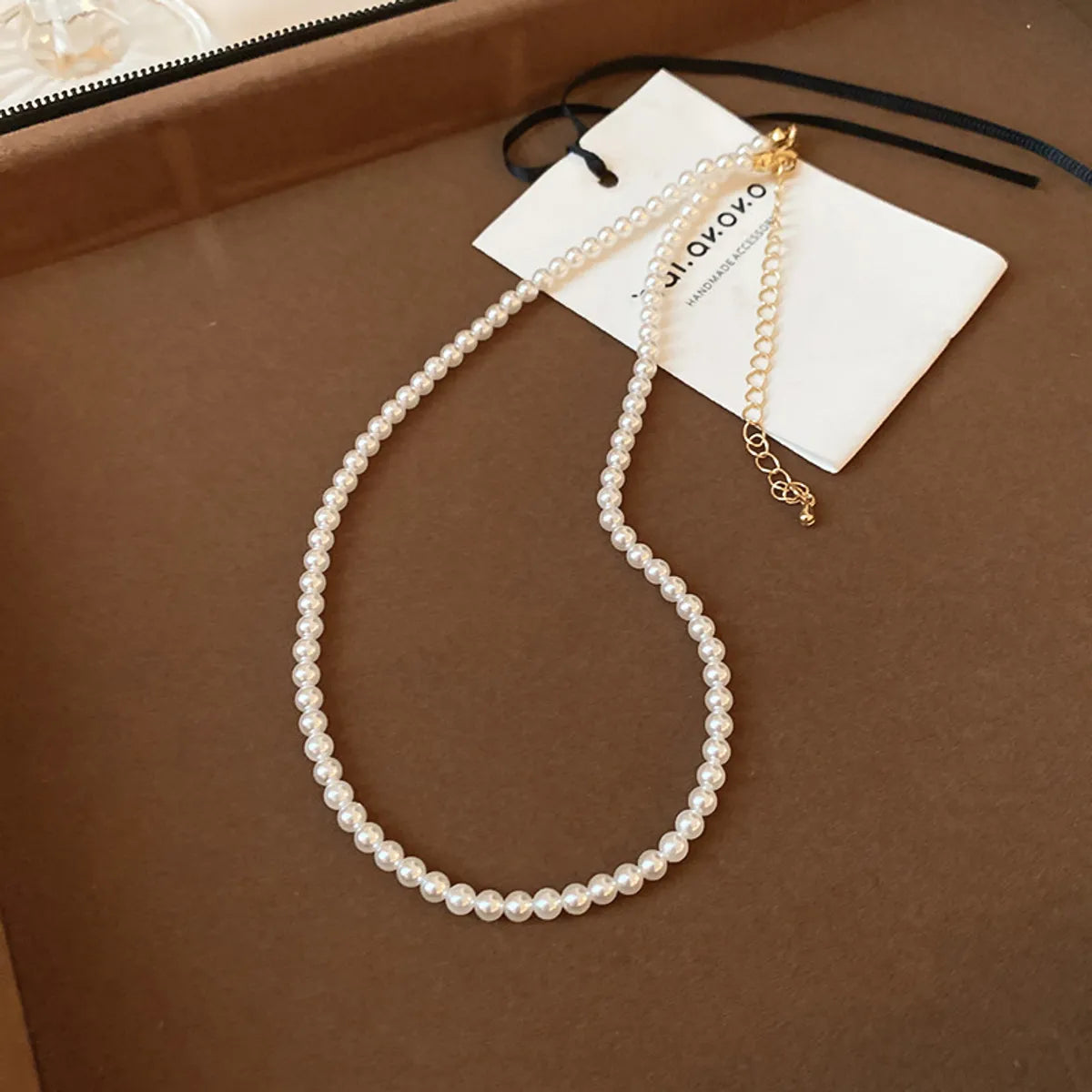 French Style Round Pearl Plating Women'S Necklace