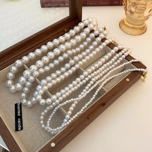 French Style Round Pearl Plating Women'S Necklace