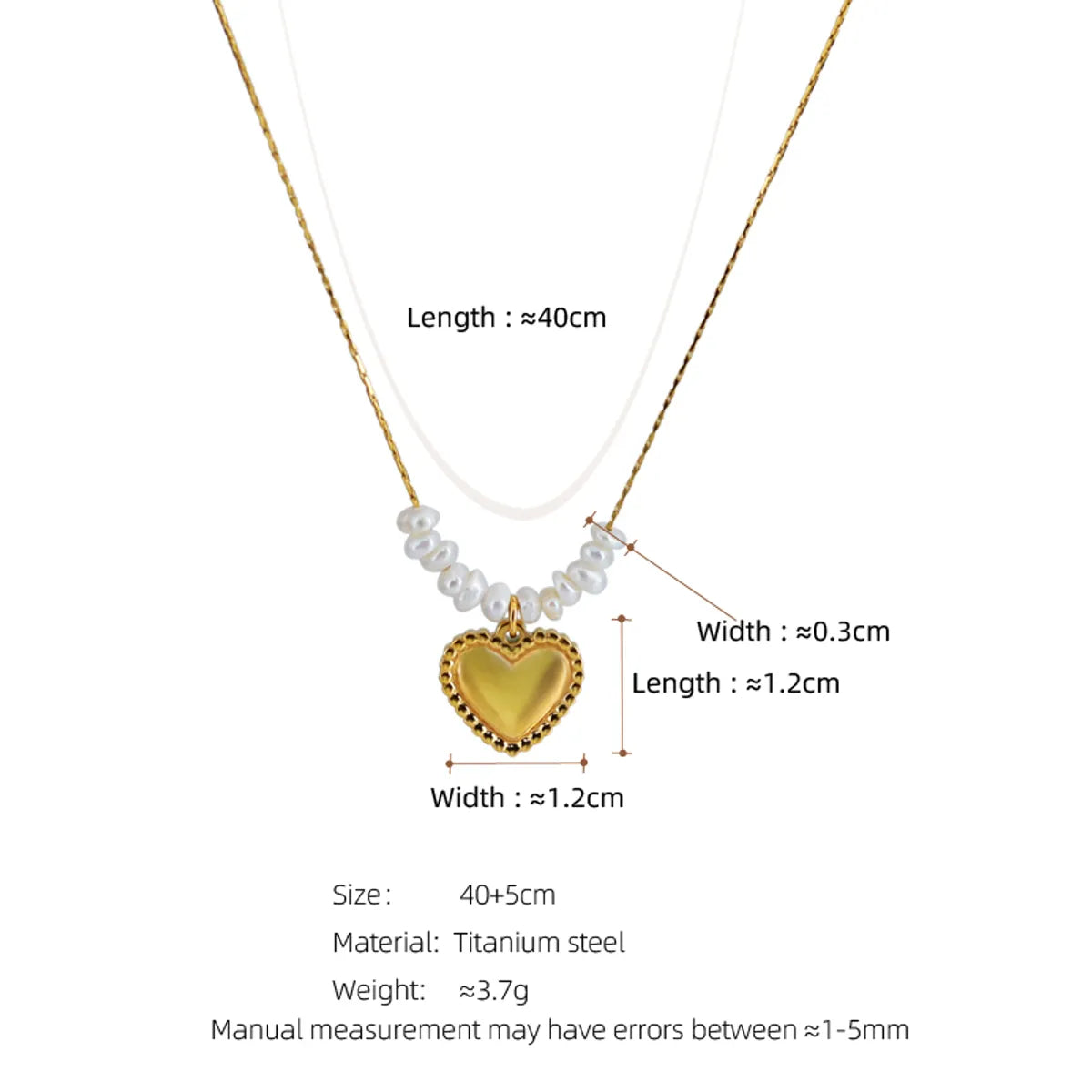 French Style Simple Style Heart Shape 304 Stainless Steel Freshwater Pearl Pearl 18K Gold Plated Women'S Pendant Necklace