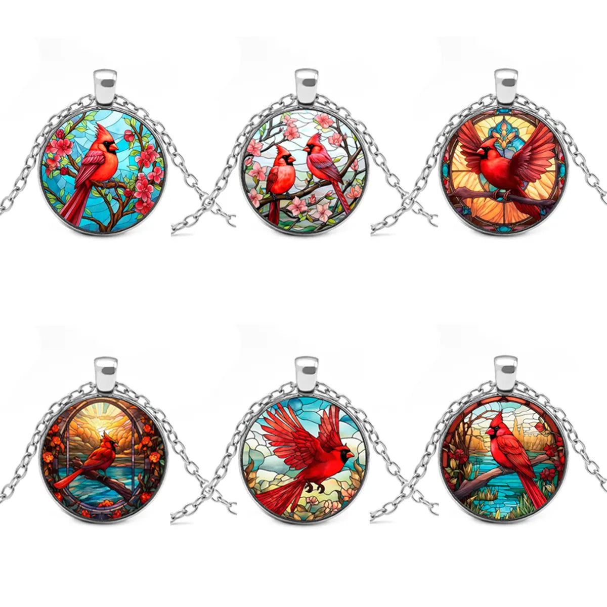 French Style Streetwear Bird Alloy Inlay Glass Unisex Pendant Necklace