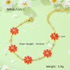 Fresh And Sweet Daisy Pattern Titanium Steel Bracelet And Flower Ring Set With Electroplating For Women
