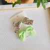 Fresh Floral Macaron Bow Cloth Duckbill Hair Clip Set Cartoon Character Side Bangs Hair Accessories For Girls And Children