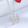 Fresh Full Zircon Puppy Pendant Heart Necklace For Women In S925 Sterling Silver Electroplated Fashion Jewelry
