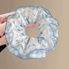 Fresh Lace Plaid Gauze Handmade Scrunchie Hair Tie Hair Rope Hairband