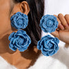 Fresh Multicolor Flower Fabric Earrings For Women