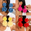Fresh Multicolor Flower Fabric Earrings For Women