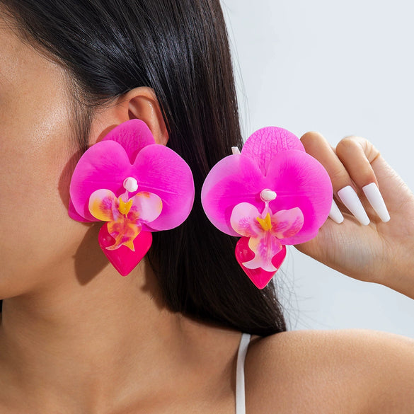 Fresh Multicolor Flower Fabric Earrings For Women