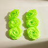 Fresh Multicolor Flower Fabric Earrings For Women