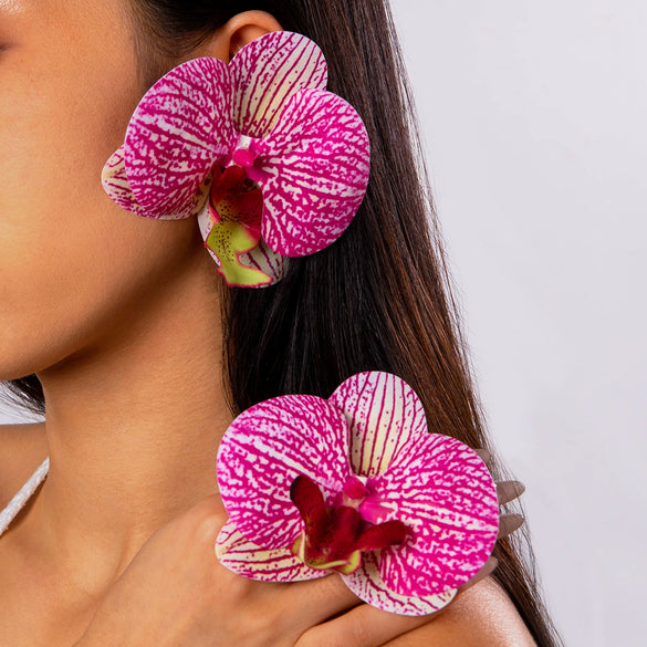 Fresh Multicolor Flower Fabric Earrings For Women