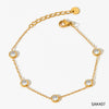 Fresh Style Minimalist Geometric Zircon Stainless Steel Vacuum Plated Electroplated Women's Bracelet