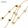 Fresh Style Minimalist Geometric Zircon Stainless Steel Vacuum Plated Electroplated Women's Bracelet