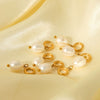 Fresh Water Pearl Stainless Steel Gold Plated Pendant Earrings Necklace Accessories