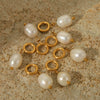 Fresh Water Pearl Stainless Steel Gold Plated Pendant Earrings Necklace Accessories