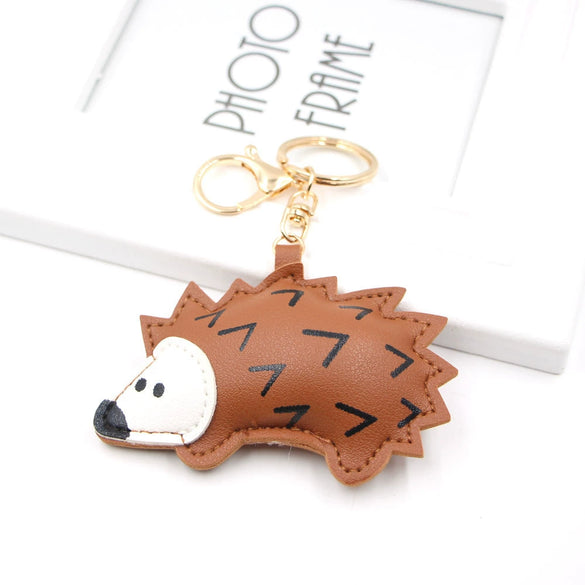 Freshbaked Cartoon Animal Keychain Pendant In Multicolor Pu Leather With Printing Of Little Bear Pig Small Animal