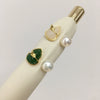 Freshwater Pearl And Chalcedony Gourdshaped Fashion Ring For Women