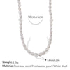 Freshwater Pearl Beaded Necklace Bracelet 316L Stainless Steel 18K Gold Plated For Women