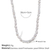 Freshwater Pearl Beaded Necklace Bracelet 316L Stainless Steel 18K Gold Plated For Women