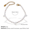 Freshwater Pearl Beaded Necklace Bracelet 316L Stainless Steel 18K Gold Plated For Women