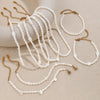 Freshwater Pearl Beaded Necklace Bracelet 316L Stainless Steel 18K Gold Plated For Women