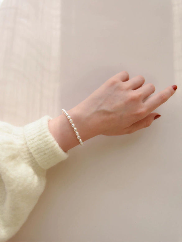 Freshwater Pearl Bracelet Alloy Material Baroque Rice Beads Women's Style