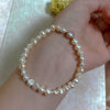 Freshwater Pearl Bracelet With Elastic Cord Irregular Shape Minimalist Design