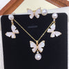 Freshwater Pearl Butterfly Pendant Jewelry Set