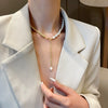 Freshwater Pearl Clavicle Chain Geometric Twist Chain Necklace For Women