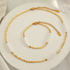 Freshwater Pearl Copper 18K Gold Plated Classic Style Korean Style Plating Round Copper Bracelets Necklace